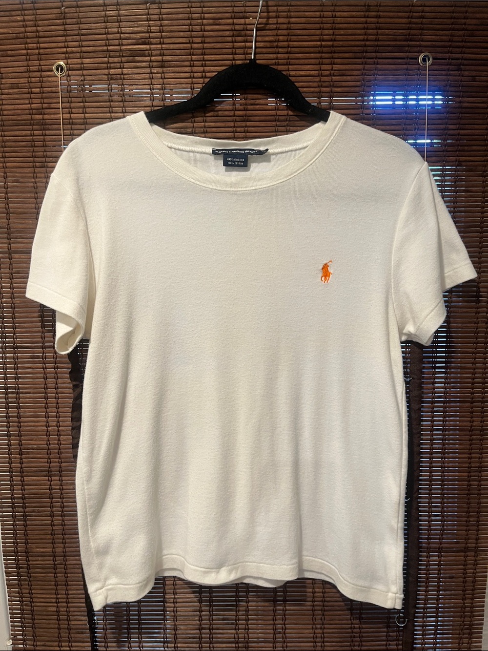 Ralph Lauren Cream Short-Sleeve Tee with Orange Pony